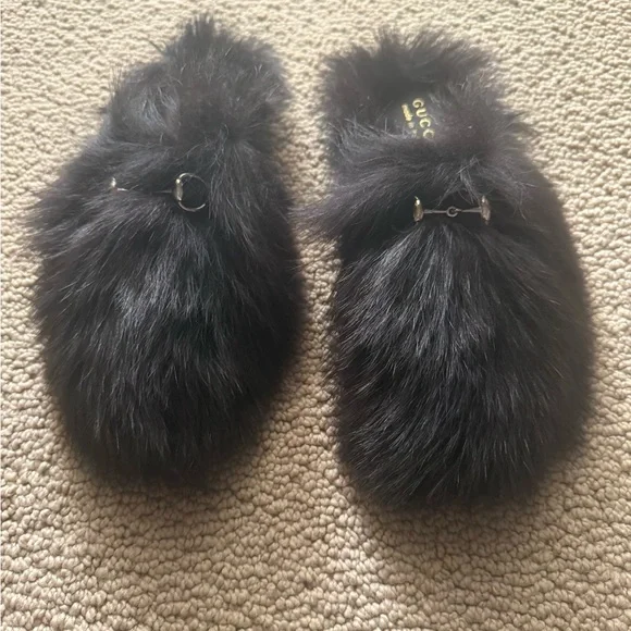 Gucci Women's Black Fur Slippers 36 - Picture 4 of 7